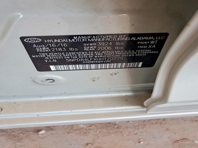 Продаж на аукціоні авто 2017 Hyundai Elantra, vin: 5NPD84LFXHH120775, номер лоту: 52949426