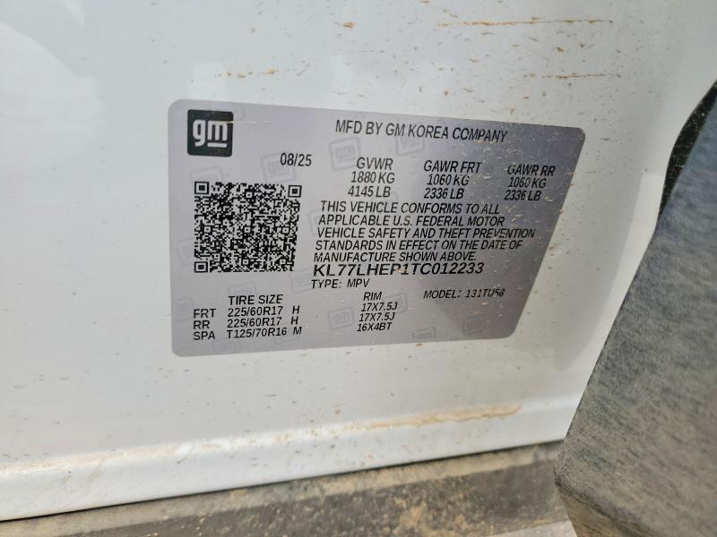 Продаж на аукціоні авто 2026 Chevrolet Trax, vin: KL77LHEP1TC012233, номер лоту: 51213216