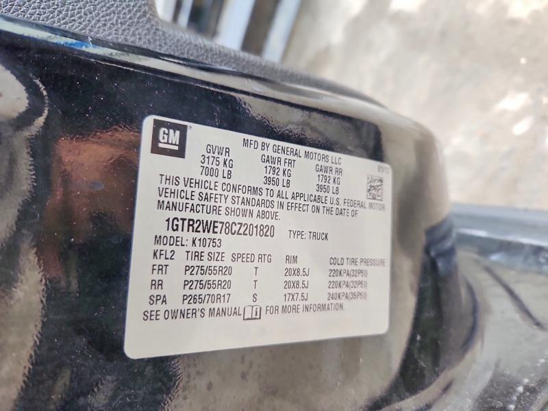53297476 :رقم المزاد ، 1GTR2WE78CZ201820 vin ، 2012 Gmc Sierra مزاد بيع