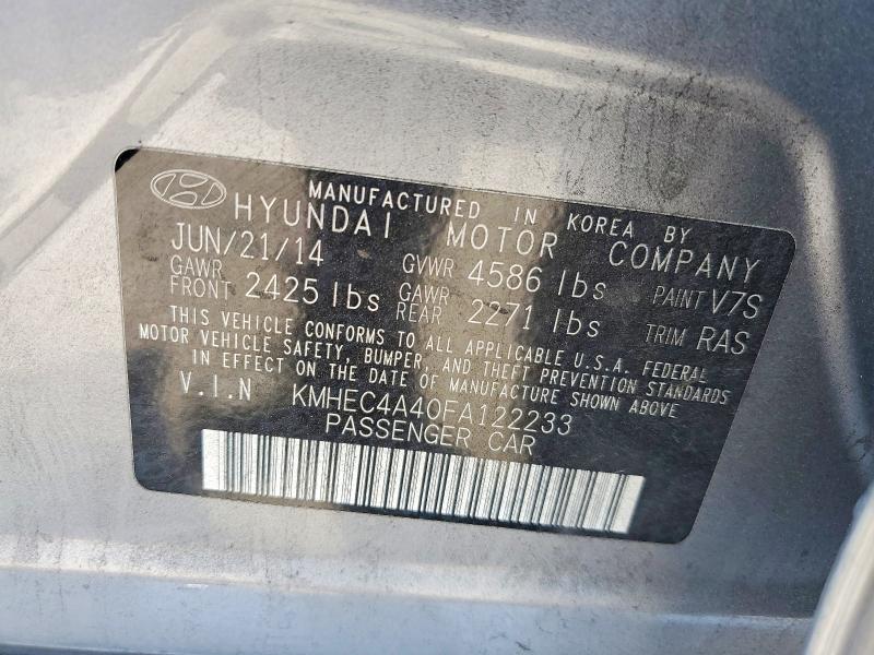 Продаж на аукціоні авто 2015 Hyundai Sonata Hybrid, vin: KMHEC4A40FA122233, номер лоту: 54832186