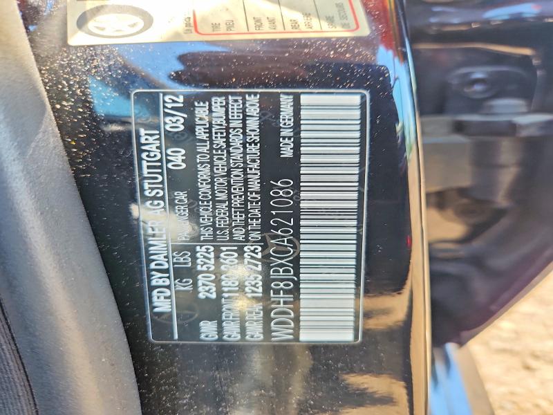 2012 Mercedes-benz E მანქანა იყიდება აუქციონზე, vin: WDDHF8JBXCA621086, აუქციონის ნომერი: 54193006