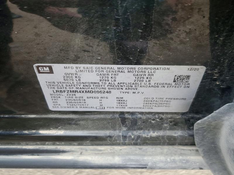 Aukcja sprzedaży 2021 Buick Envision, vin: LRBFZMR4XMD086248, numer aukcji: 53023326