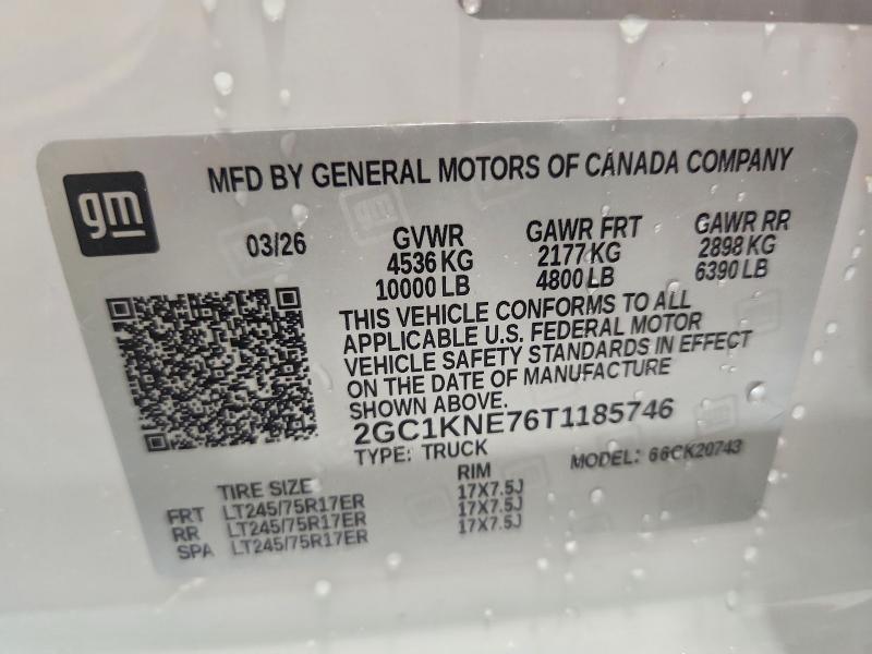 Продаж на аукціоні авто 2026 Chevrolet Silverado, vin: 2GC1KNE76T1185746, номер лоту: 54882676