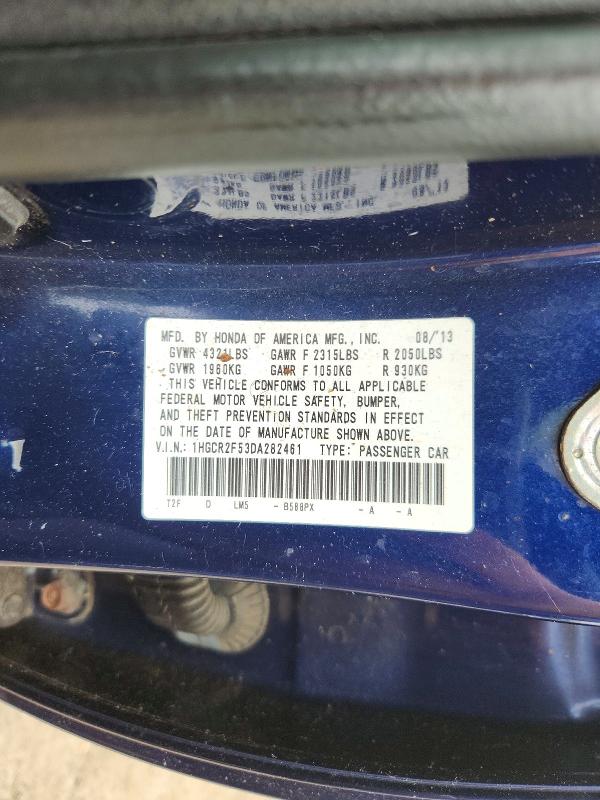 Aukcja sprzedaży 2013 Honda Accord, vin: 1HGCR2F53DA282461, numer aukcji: 54662646
