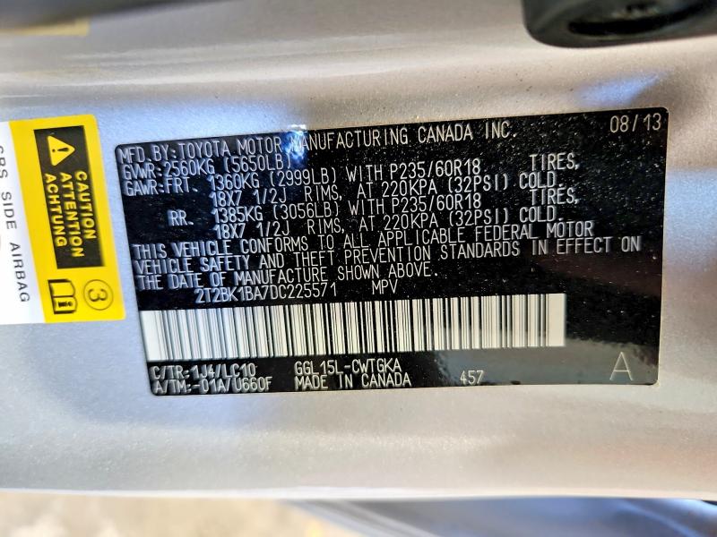 2013 Lexus Rx 350 მანქანა იყიდება აუქციონზე, vin: 2T2BK1BA7DC225571, აუქციონის ნომერი: 53977536