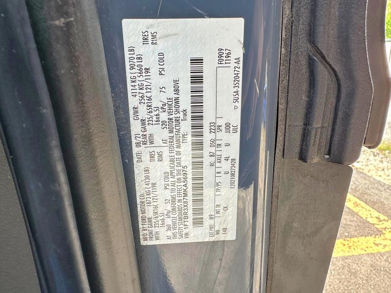 51558886 :رقم المزاد ، 1FTBR3X87MKA56975 vin ، 2021 Ford Transit مزاد بيع