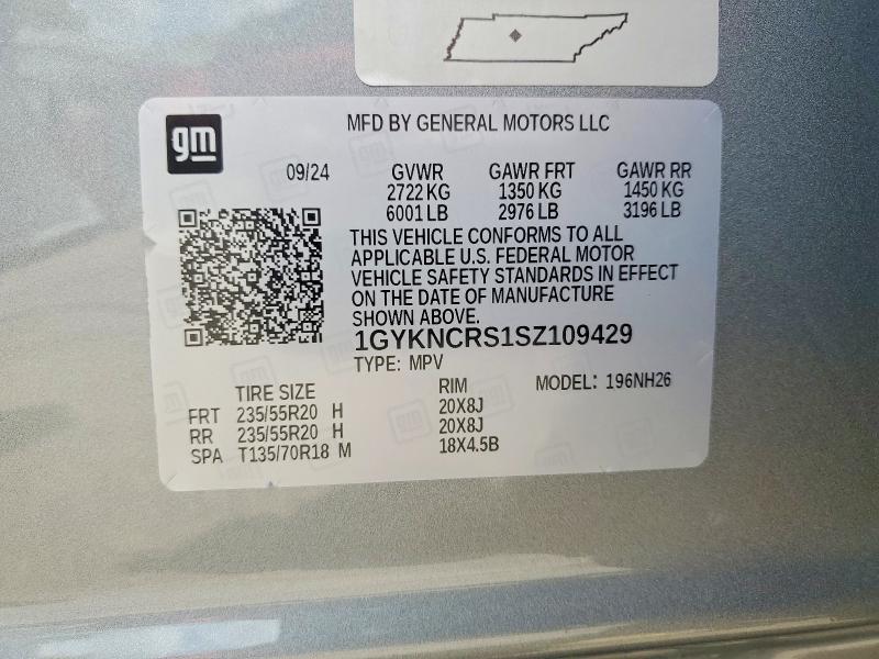 54307396 :رقم المزاد ، 1GYKNCRS1SZ109429 vin ، 2025 Cadillac Xt5 مزاد بيع