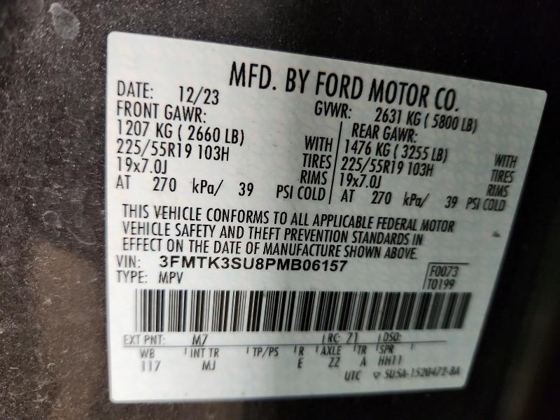 Продажа на аукционе авто 2023 Ford Mustang Mach-e, vin: 3FMTK3SU8PMB06157, номер лота: 52563886