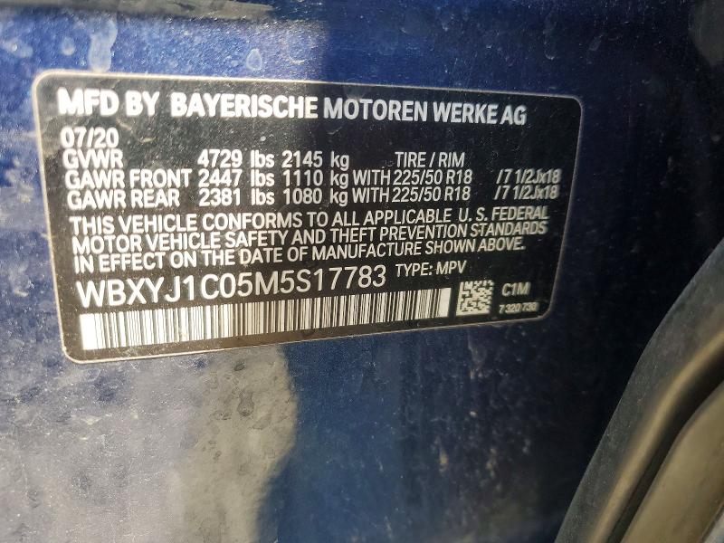 54076096 :رقم المزاد ، WBXYJ1C05M5S17783 vin ، 2021 Bmw X2 مزاد بيع