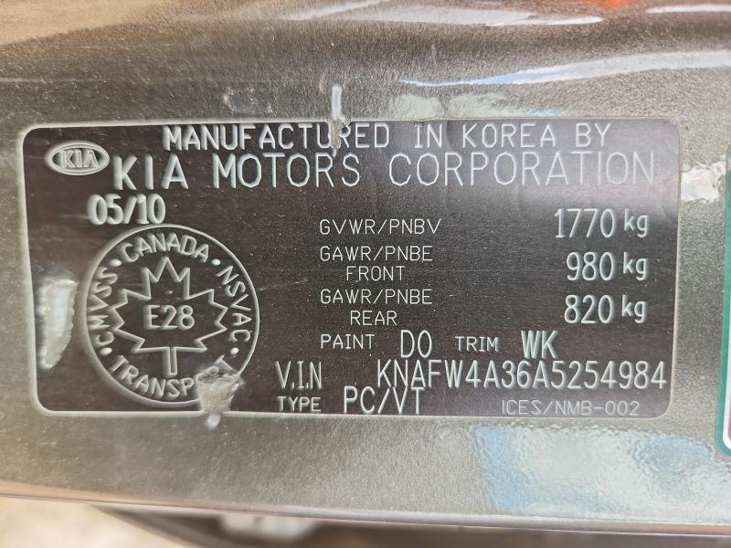 Продажа на аукционе авто 2010 Kia Forte Sx 4dr, vin: KNAFW4A36A5254984, номер лота: 50652206