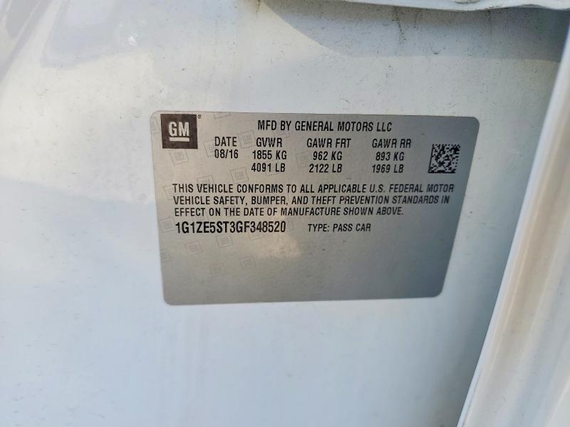 52690686 :رقم المزاد ، 1G1ZE5ST3GF348520 vin ، 2016 Chevrolet Malibu مزاد بيع