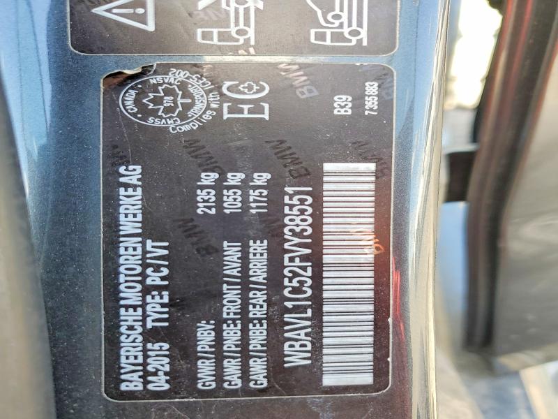 Продажа на аукционе авто 2015 Bmw X1, vin: WBAVL1C52FVY38551, номер лота: 53352906