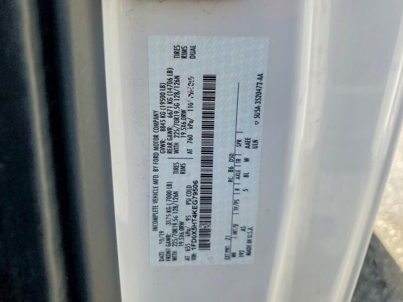 54879466 :رقم المزاد ، 1FD0X5HT4KEG79506 vin ، 2019 Ford F550 مزاد بيع