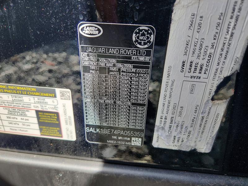 Aukcja sprzedaży 2023 Land Rover Range Rover, vin: SALK1BE74PA055359, numer aukcji: 55131546