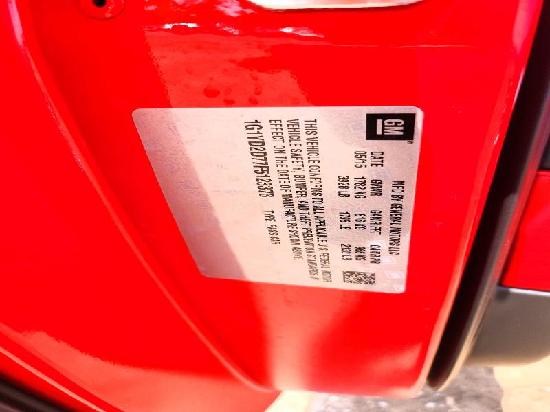 54789376 :رقم المزاد ، 1G1YD2D77F5123373 vin ، 2015 Chevrolet Corvette مزاد بيع