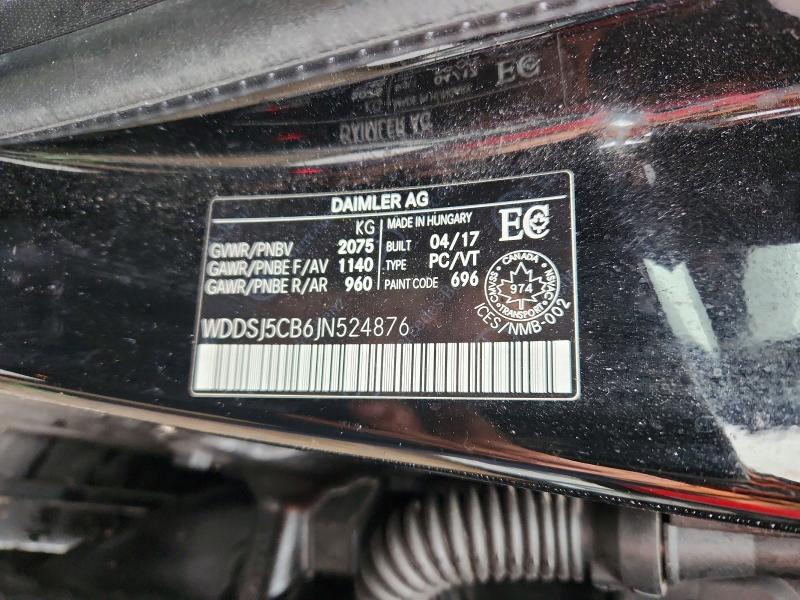 Продаж на аукціоні авто 2018 Mercedes-benz Cla, vin: WDDSJ5CB6JN524876, номер лоту: 52229206