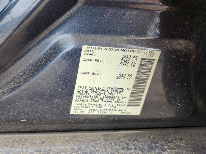 Aukcja sprzedaży 2013 Nissan Altima, vin: 1N4AL3AP5DC171362, numer aukcji: 54635716