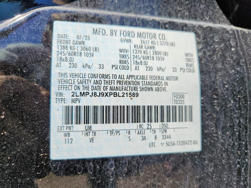 Продаж на аукціоні авто 2023 Lincoln Nautilus, vin: 2LMPJ8J9XPBL21589, номер лоту: 55502386