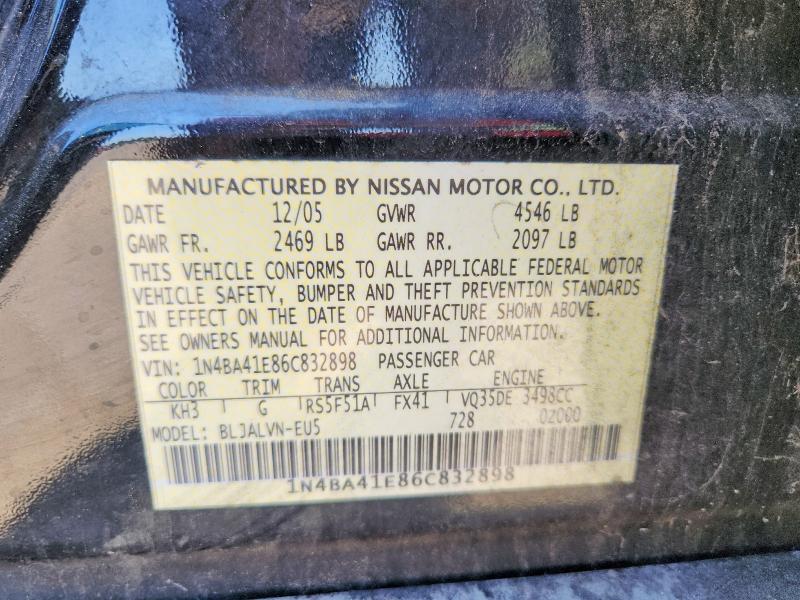 Продаж на аукціоні авто 2006 Nissan Maxima, vin: 1N4BA41E86C832898, номер лоту: 53182706