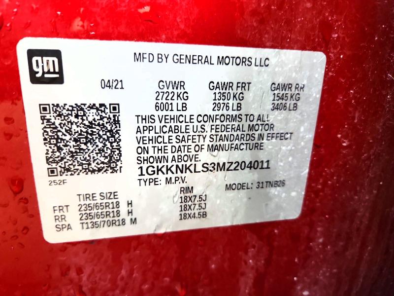 Auction sale of the 2021 Gmc Acadia, vin: 1GKKNKLS3MZ204011, lot number: 53217116