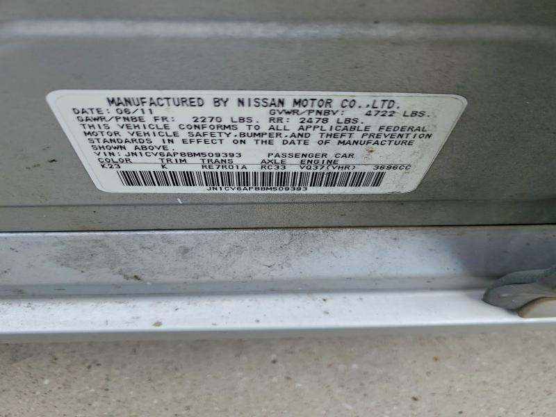Aukcja sprzedaży 2011 Infiniti G37 Sedan, vin: JN1CV6AP8BM509393, numer aukcji: 54919866