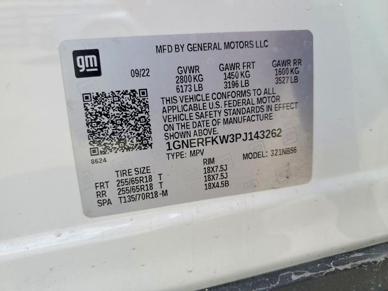 52665736 :رقم المزاد ، 1GNERFKW3PJ143262 vin ، 2023 Chevrolet Traverse مزاد بيع