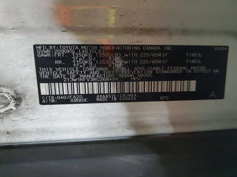 Продажа на аукционе авто 2024 Toyota Rav4, vin: 2T3W1RFV3RC268484, номер лота: 52360196