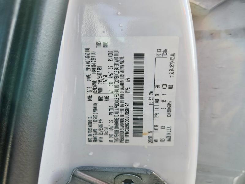 Aukcja sprzedaży 2018 Ford Escape, vin: 1FMCU9GD3JUD58195, numer aukcji: 54871616