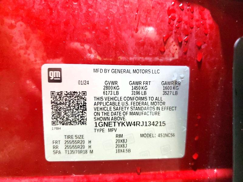 51971956 :رقم المزاد ، 1GNETYKW4RJ134215 vin ، 2024 Chevrolet Traverse Limited مزاد بيع