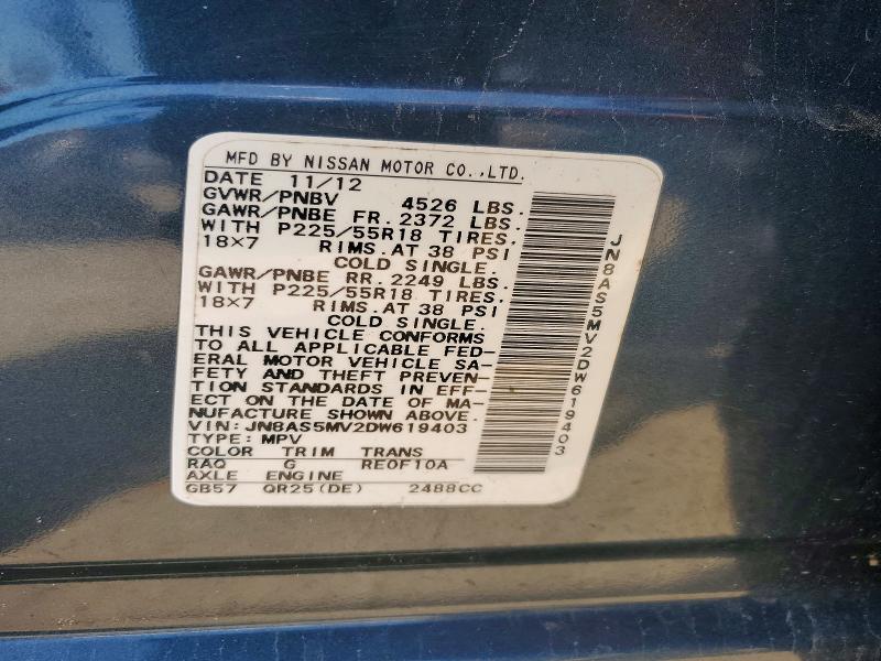 Продаж на аукціоні авто 2013 Nissan Rogue, vin: JN8AS5MV2DW619403, номер лоту: 51358986