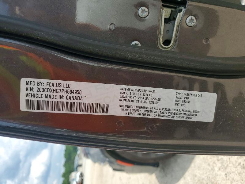 53610406 :رقم المزاد ، 2C3CDXHG7PH594950 vin ، 2023 Dodge Charger مزاد بيع