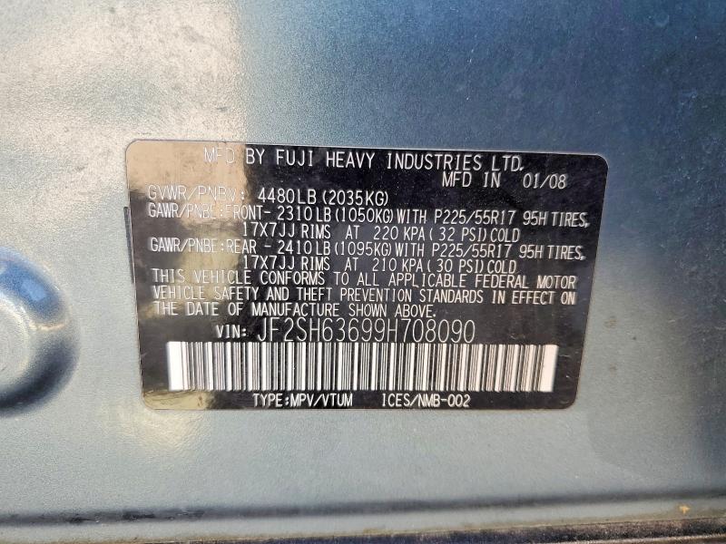 Продаж на аукціоні авто 2009 Subaru Forester, vin: JF2SH63699H708090, номер лоту: 53425756