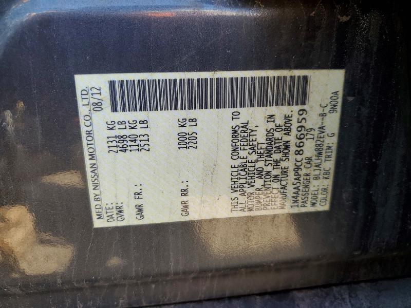 Продаж на аукціоні авто 2012 Nissan Maxima, vin: 1N4AA5AP9CC866959, номер лоту: 53302406