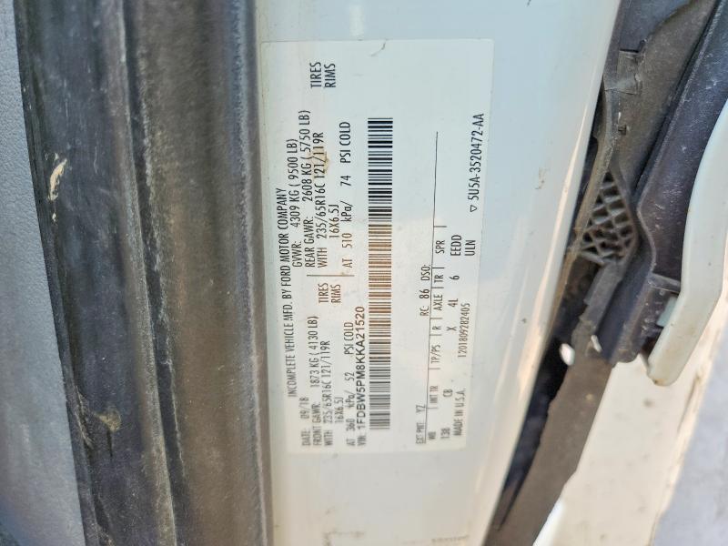 Продаж на аукціоні авто 2019 Ford Transit, vin: 1FDBW5PM8KKA21520, номер лоту: 53944336