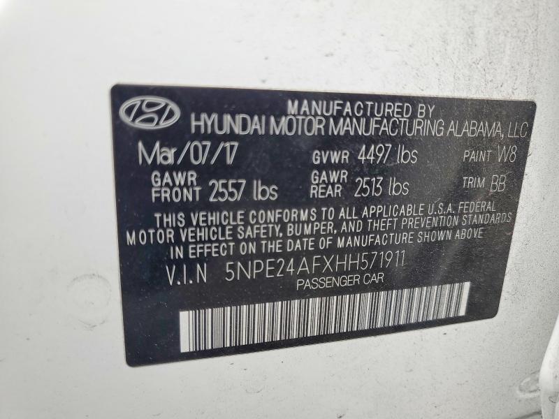 55048556 :رقم المزاد ، 5NPE24AFXHH571911 vin ، 2017 Hyundai Sonata مزاد بيع