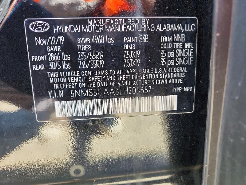 Продажа на аукционе авто 2020 Hyundai Santa Fe, vin: 5NMS5CAA3LH205657, номер лота: 53411676