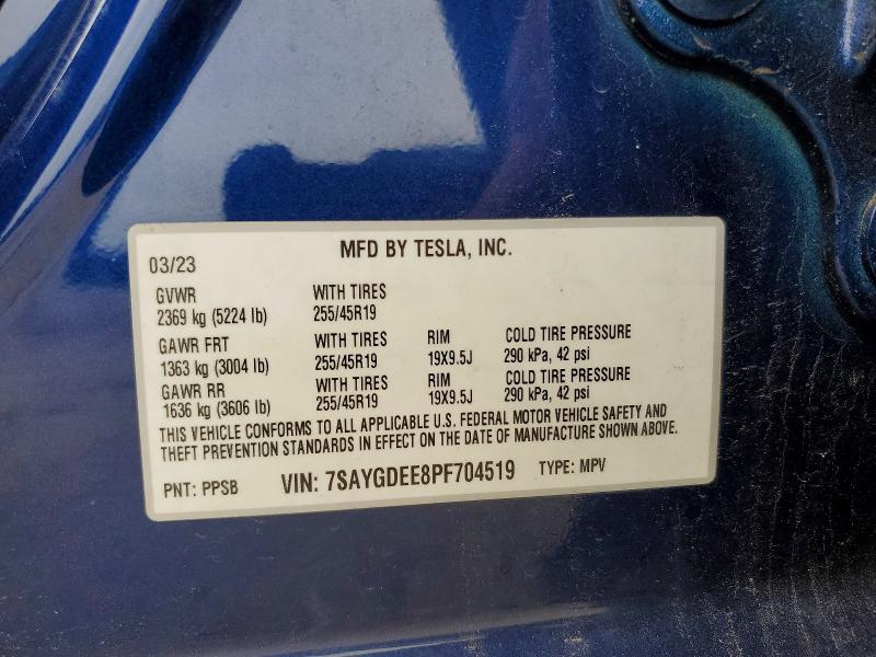 Aukcja sprzedaży 2023 Tesla Model Y, vin: 7SAYGDEE8PF704519, numer aukcji: 54239146