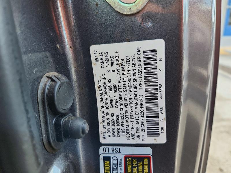 Aukcja sprzedaży 2012 Honda Civic, vin: 2HGFG3B52CH561253, numer aukcji: 52670216