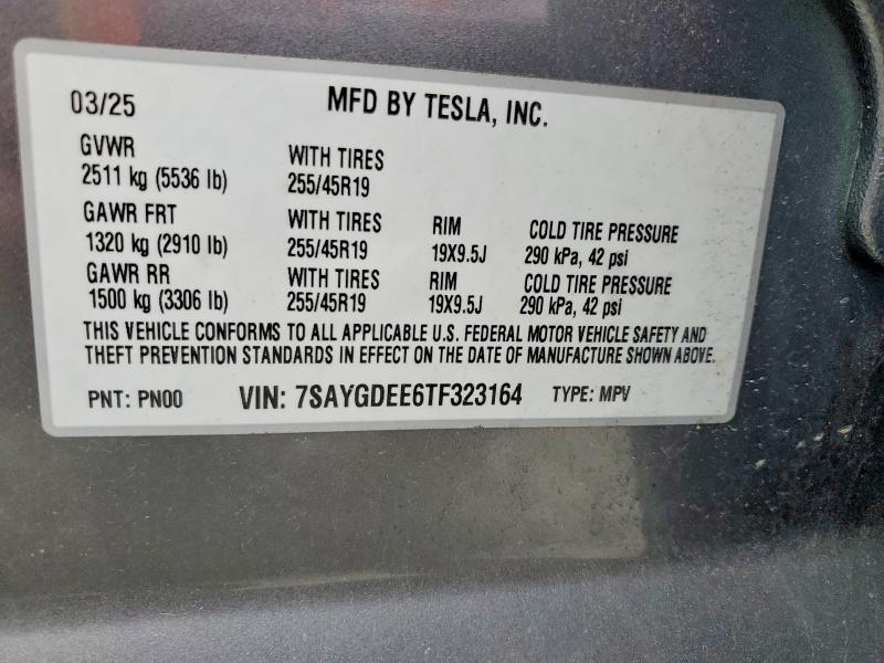 Продаж на аукціоні авто 2026 Tesla Model Y, vin: 7SAYGDEE6TF323164, номер лоту: 51756696