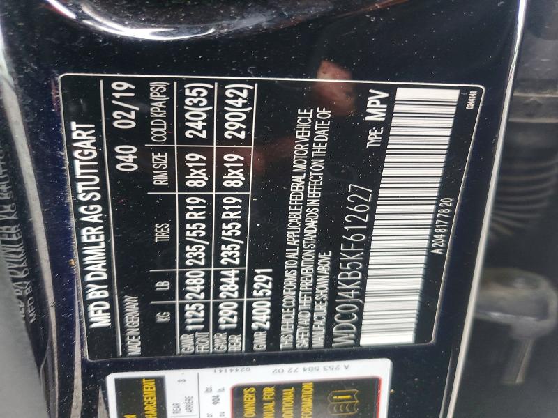 Продаж на аукціоні авто 2019 Mercedes-benz Glc Coupe, vin: WDC0J4KB5KF612627, номер лоту: 54693016