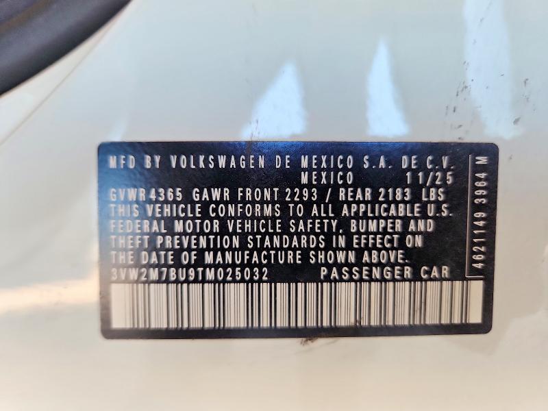 53086756 :رقم المزاد ، 3VW2M7BU9TM025032 vin ، 2026 Volkswagen Jetta مزاد بيع