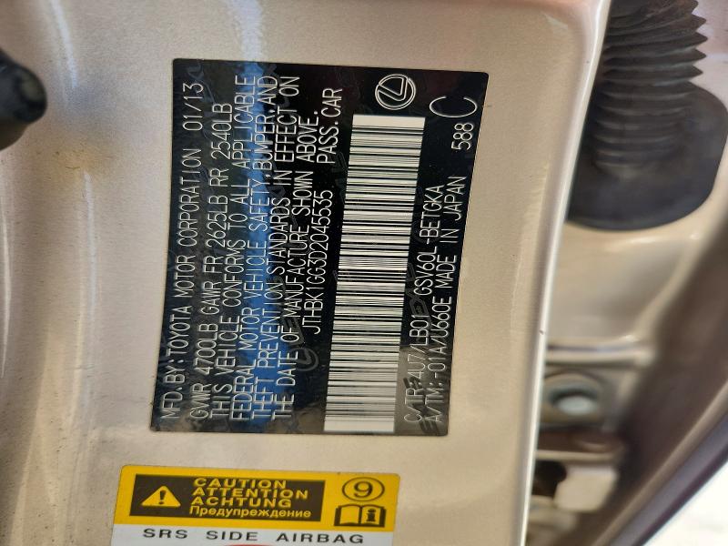 Aukcja sprzedaży 2013 Lexus Es, vin: JTHBK1GG3D2045535, numer aukcji: 52430436