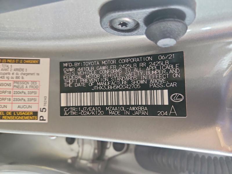 Продажа на аукционе авто 2021 Lexus Ux, vin: JTHX3JBH5M2042705, номер лота: 53285046
