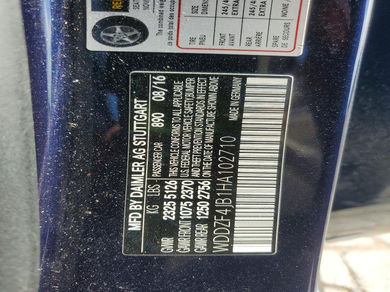 Aukcja sprzedaży 2017 Mercedes-benz E, vin: WDDZF4JB1HA102710, numer aukcji: 52574186