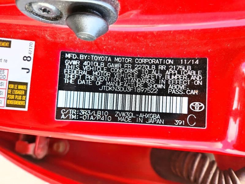 2015 Toyota Prius მანქანა იყიდება აუქციონზე, vin: JTDKN3DU3F1897522, აუქციონის ნომერი: 54879416