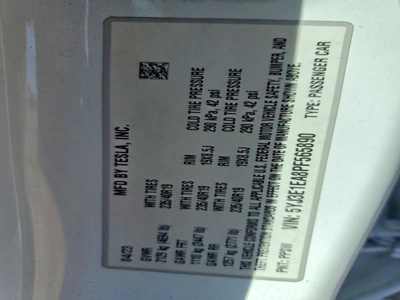 Продажа на аукционе авто 2023 Tesla Model 3, vin: 5YJ3E1EA8PF565890, номер лота: 54012066