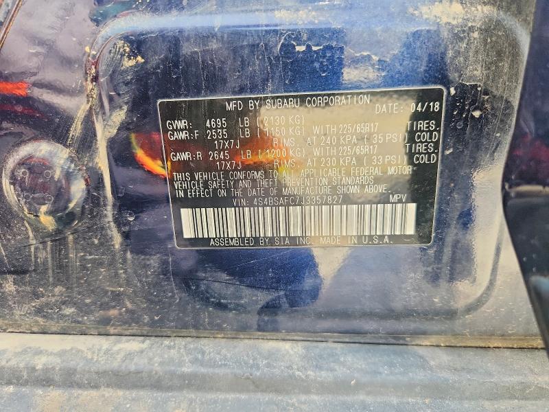 Продажа на аукционе авто 2018 Subaru Outback, vin: 4S4BSAFC7J3357827, номер лота: 52949516