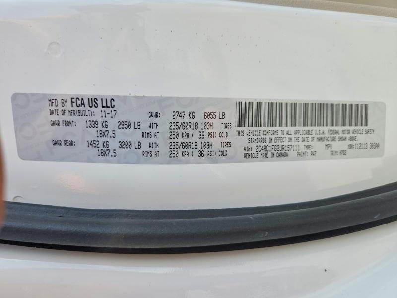 Aukcja sprzedaży 2018 Chrysler Pacifica, vin: 2C4RC1FG2JR157111, numer aukcji: 54824306