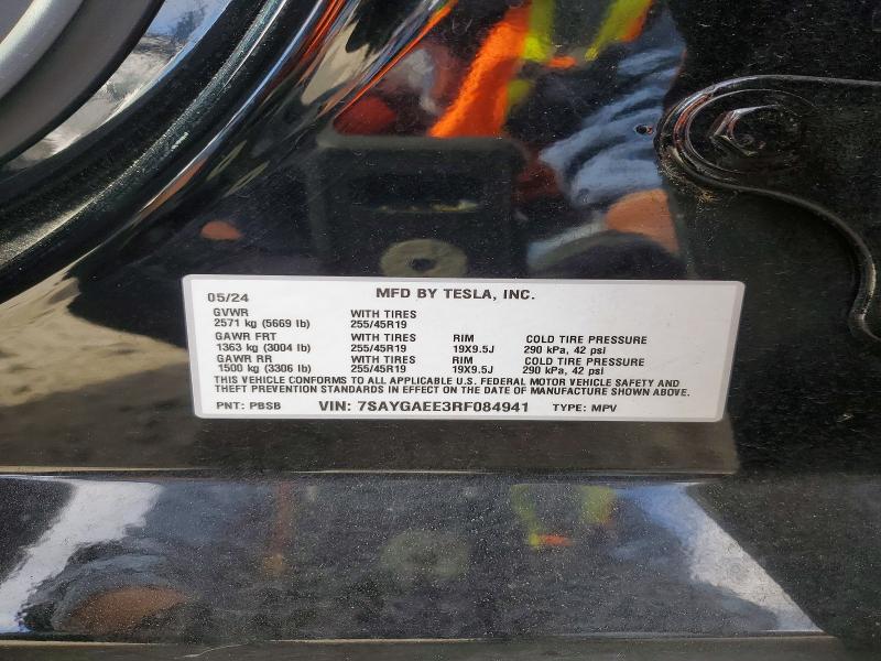 Aukcja sprzedaży 2024 Tesla Model  Y, vin: 7SAYGAEE3RF084941, numer aukcji: 52438196