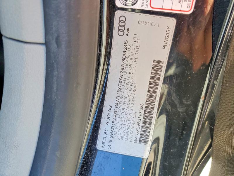 Продаж на аукціоні авто 2016 Audi A3, vin: WAU78LFF6G1101386, номер лоту: 53185996